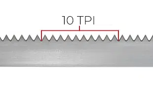 Filed-in-the-Gullet blade with ten teeth per inch