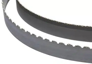 Curved continuous edge and gulleted edge Carbide Grit bandsaw blades