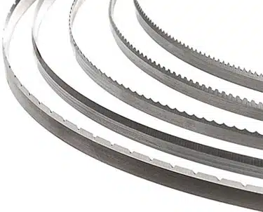 Five curved CNC blades with different edge types