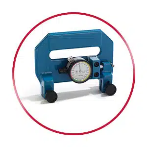 A blue tension meter in a red circle