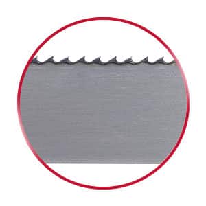 Tissue processing blade in a red circle