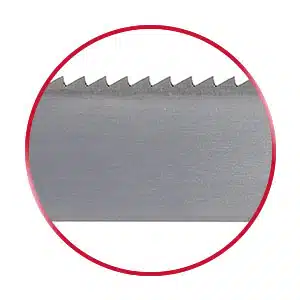 C-Tooth bandsaw blade in a red circle