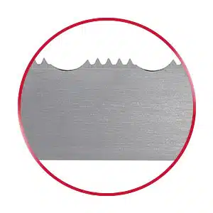 Razorback bandsaw blade in a red circle