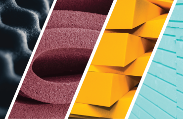 A collage of four of the most commonly used foam types in foam fabrication.