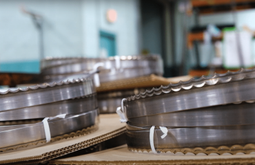 Coils of Scallop blades that have been heat treated.