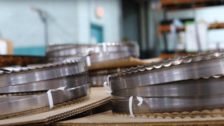 Coils of Scallop blades that have been heat treated.